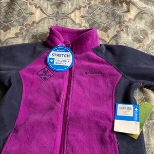 Kids Columbia jacket purple and gray